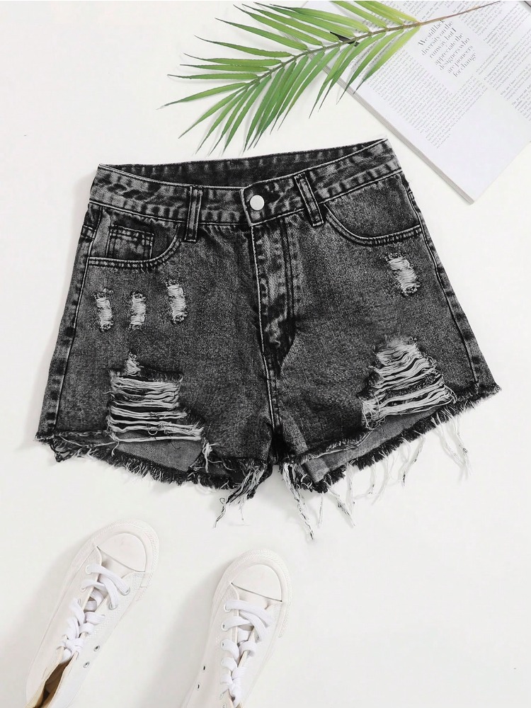 2026 Yeni Vintage Yıkanmış Kot - Shorts Denim Frayed incelemesi ve fiyatı