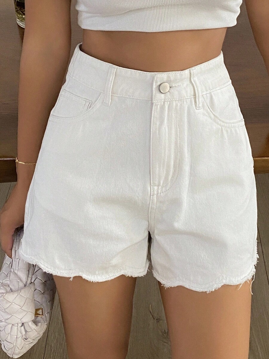 Kadınlar için Bol Kesim Günlük - Shorts Denim Frayed incelemesi ve fiyatı