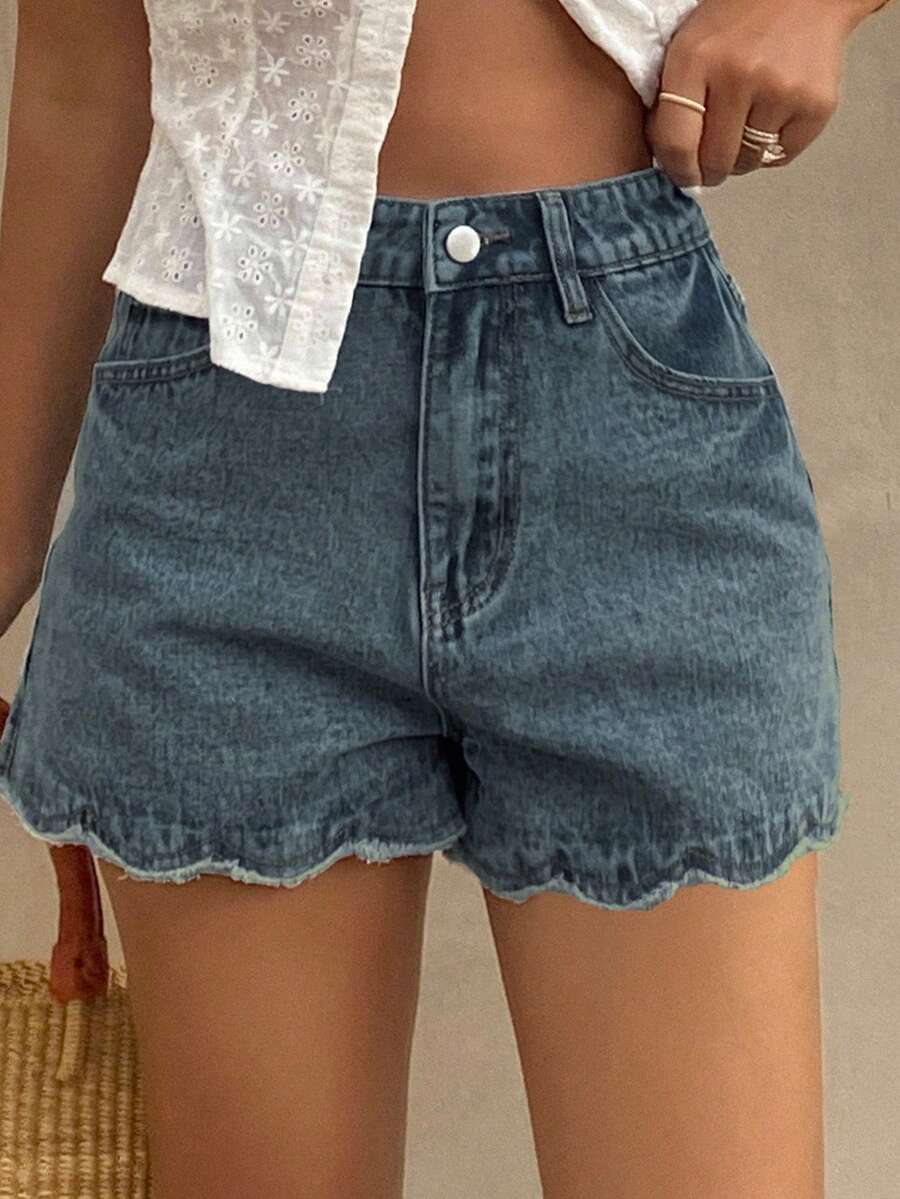 Kadınlar için Bol Kesim Günlük - Shorts Denim Frayed incelemesi ve fiyatı